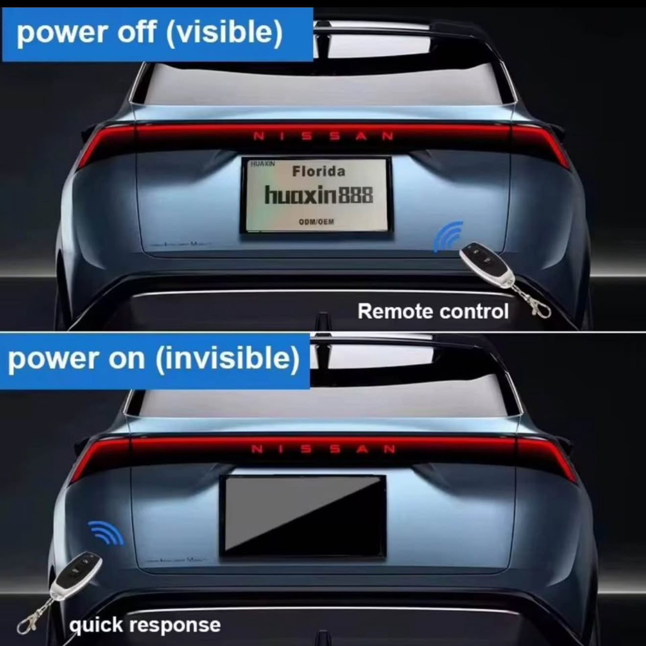 Disappear License Plate Cover. Disappear Plate ( Custom Text )